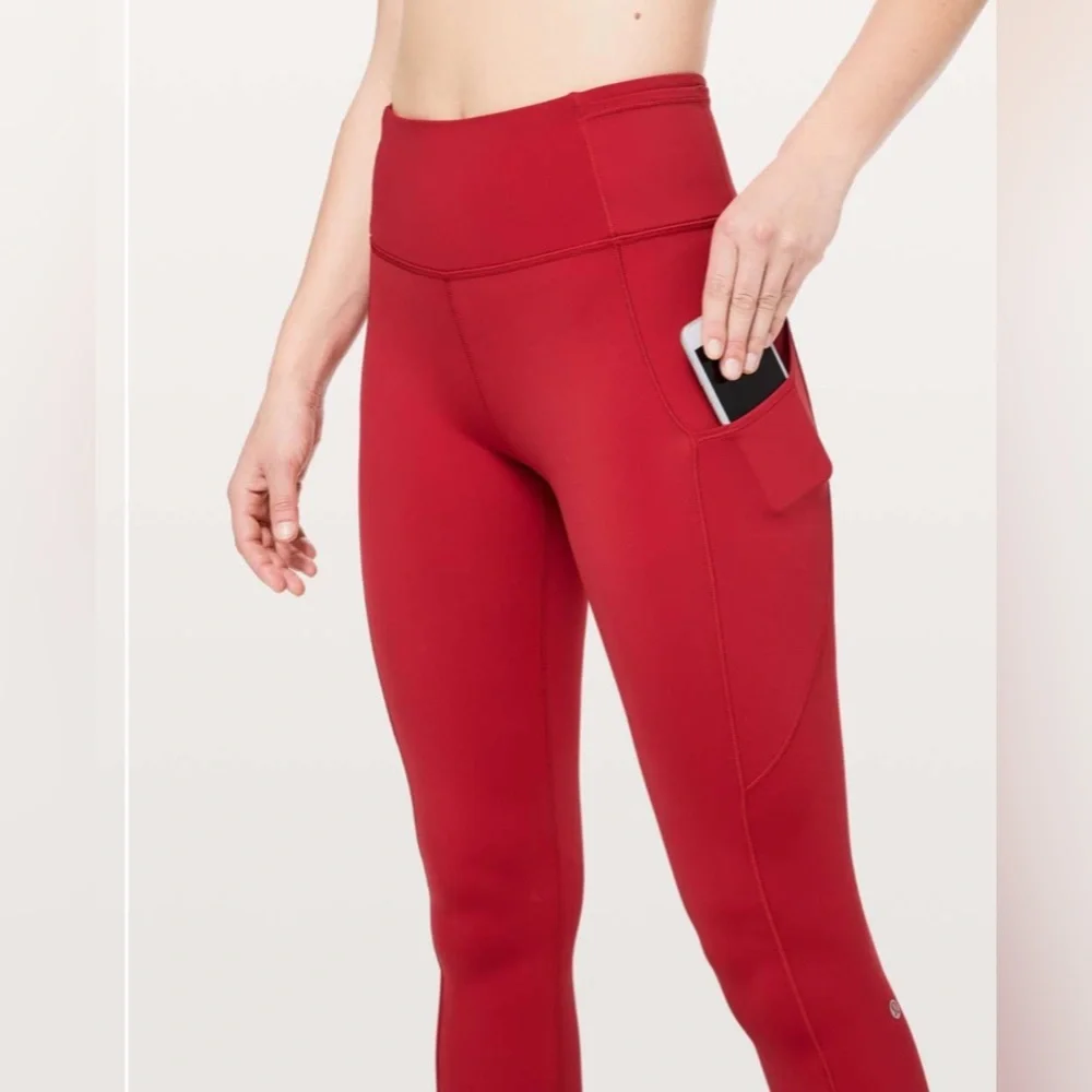 Lululemon | Fast & Free 7/8 Tight II Non-Reflective Nulux 25 True Red Plus SZ 14